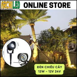 Đèn Chiếu Cây 12W – 12V 24V Ánh Sáng Vàng
