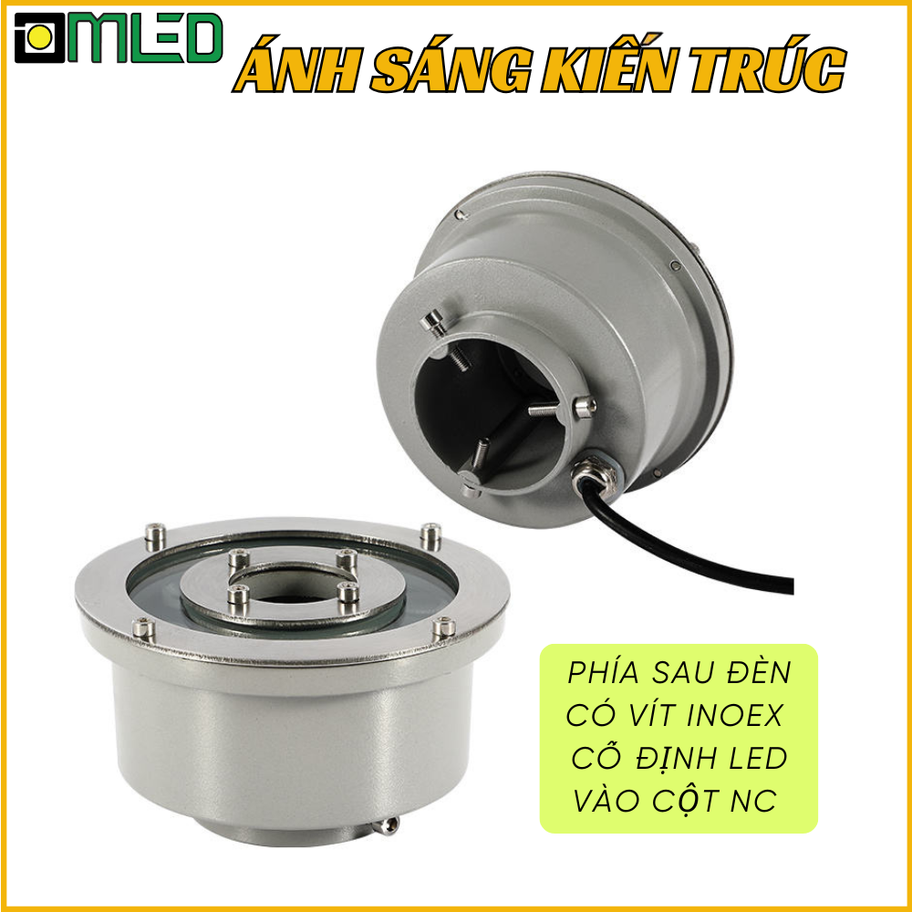 Đèn Âm Nước Bánh Xe 9W - 24V Ánh Sáng Vàng, Đổi Màu - Ảnh 4